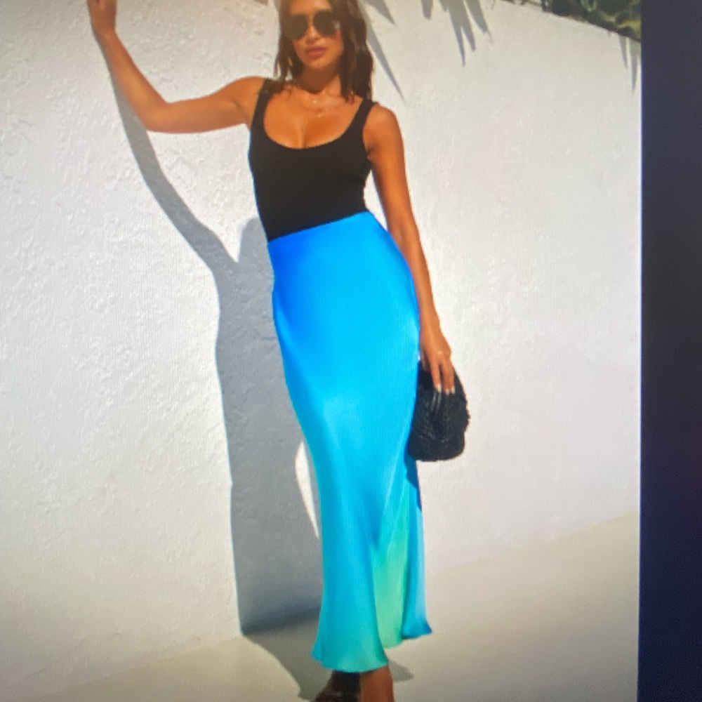 Satin ombré maxi skirt